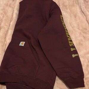 Carhartt Men's Dark Brown Sweater with Olive Accents